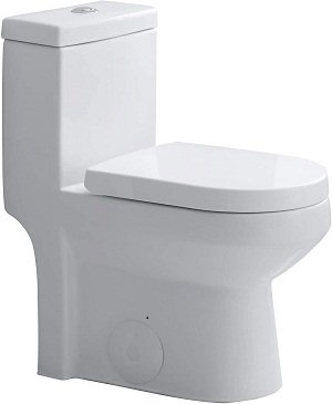  HOROW Small Toilet, One Piece Compact Bathroom Toilet