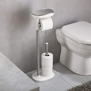 1: Joseph Joseph 70518 EasyStore Butler Toilet Paper Holder Stand 