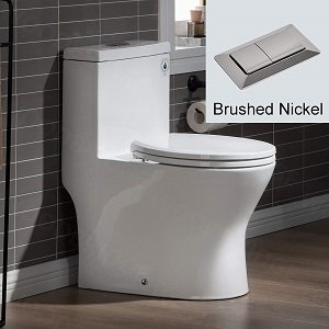 WOODBRIDGE B0500-B/N Toilet, with Brushed Nickel Button