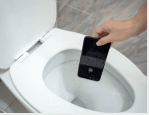 Retrieving a phone from a toilet