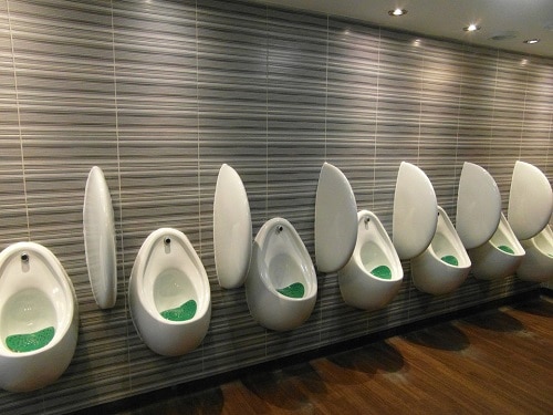 Urinals in a male bathroom